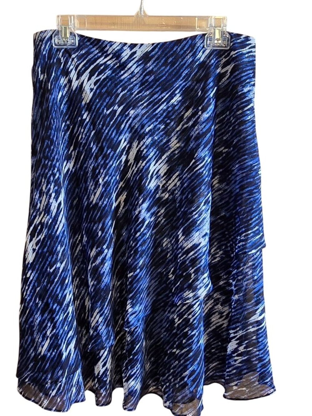 Blue Abstract-Print Flowy Skirt flirty coquette tiered wedding shower party